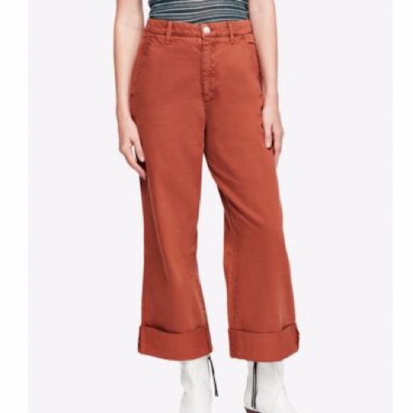 Free People On My Mind Wide Leg Pants Terracotta - Picture 2 of 8